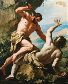 Italian Baroque Painting of the Killing of Abel and the Banishment of Cain --- Image by © Geoffrey Clements/CORBIS  ORG XMIT: 12873731